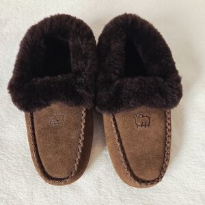 Lamo Sheepskin Moccasin Slippers brown US 5.5-6